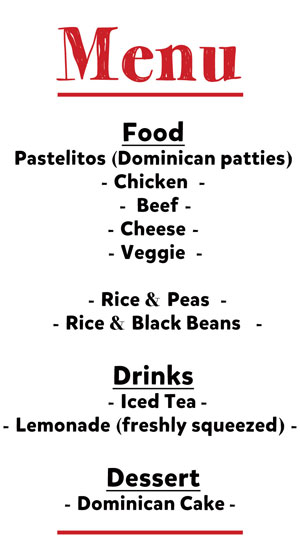 The Cocinita Menu